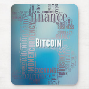 Bitcoinロゴのグラフィックワードアート マウスパッド