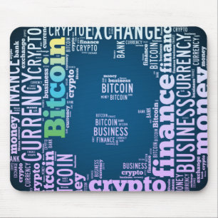 Bitcoinロゴのグラフィックワードアート マウスパッド