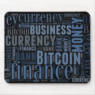 Bitcoinロゴのグラフィックワードアート マウスパッド