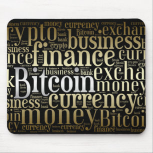 Bitcoinロゴのグラフィックワードアート マウスパッド