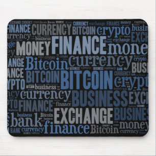 Bitcoinロゴのグラフィックワードアート マウスパッド