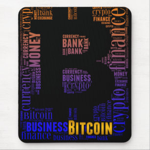Bitcoinロゴのグラフィックワードアート マウスパッド