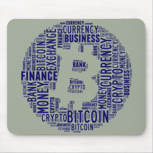 Bitcoinロゴのグラフィックワードアート マウスパッド