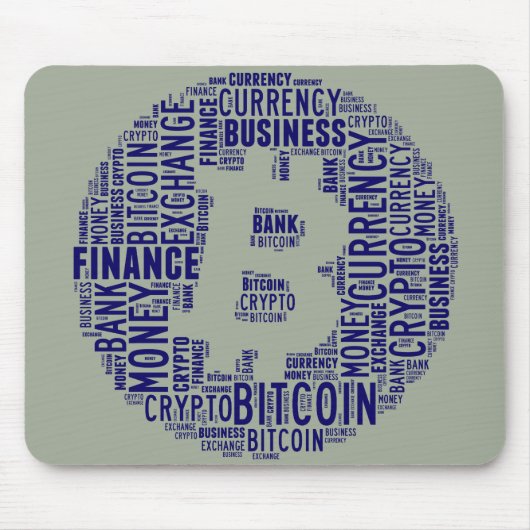Bitcoinロゴのグラフィックワードアート マウスパッド (正面)