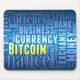 Bitcoinロゴのグラフィックワードアート マウスパッド