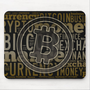 Bitcoinロゴのグラフィックワードアート マウスパッド