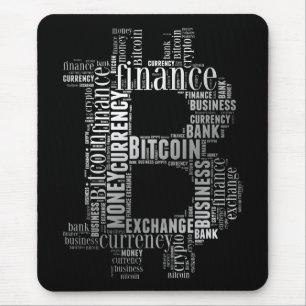 Bitcoinロゴのグラフィックワードアート マウスパッド