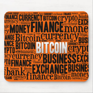 Bitcoinロゴのグラフィックワードアート マウスパッド