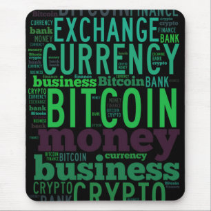 Bitcoinロゴのグラフィックワードアート マウスパッド