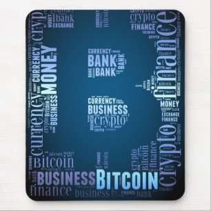 Bitcoinロゴのグラフィックワードアート マウスパッド