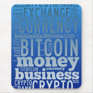 Bitcoinロゴのグラフィックワードアート マウスパッド
