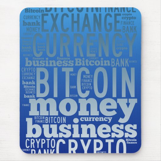 Bitcoinロゴのグラフィックワードアート マウスパッド (正面)