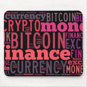 Bitcoinロゴのグラフィックワードアート マウスパッド