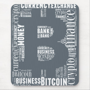 Bitcoinロゴのグラフィックワードアート マウスパッド