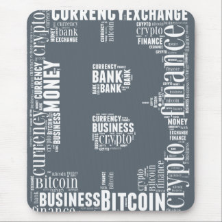 Bitcoinロゴのグラフィックワードアート マウスパッド