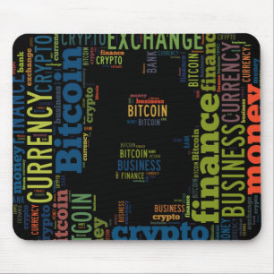 Bitcoinロゴのグラフィックワードアート マウスパッド