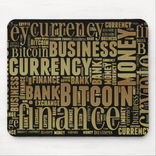 Bitcoinロゴのグラフィックワードアート マウスパッド