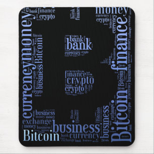 Bitcoinロゴのグラフィックワードアート マウスパッド