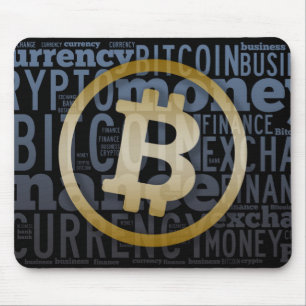 Bitcoinロゴのグラフィックワードアート マウスパッド