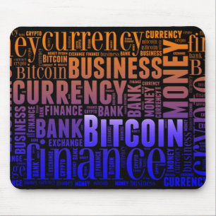 Bitcoinロゴのグラフィックワードアート マウスパッド