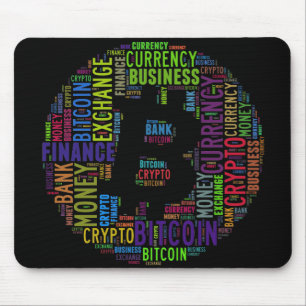 Bitcoinロゴのグラフィックワードアート マウスパッド