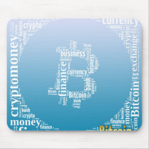 Bitcoinロゴのグラフィックワードアート マウスパッド