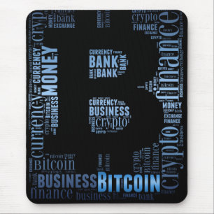 Bitcoinロゴのグラフィックワードアート マウスパッド