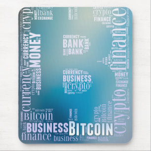 Bitcoinロゴのグラフィックワードアート マウスパッド