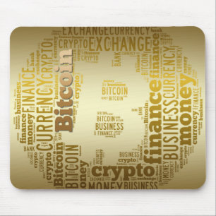 Bitcoinロゴのグラフィックワードアート マウスパッド