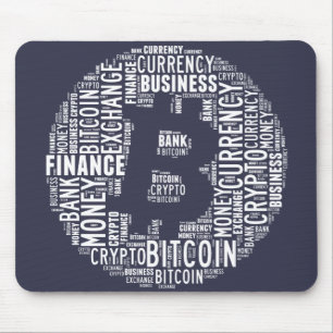 Bitcoinロゴのグラフィックワードアート マウスパッド