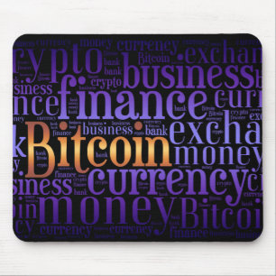 Bitcoinロゴのグラフィックワードアート マウスパッド