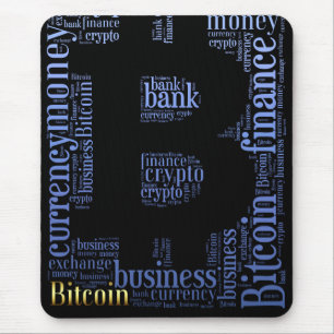 Bitcoinロゴのグラフィックワードアート マウスパッド