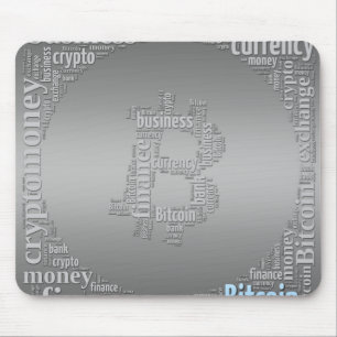 Bitcoinロゴのグラフィックワードアート マウスパッド