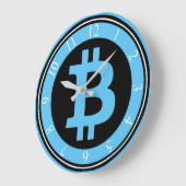 Bitcoinロゴグラフィックス事業、オフィスウォール ラージ壁時計 (傾斜)