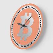 Bitcoinロゴグラフィックス事業、オフィスウォール ラージ壁時計 (傾斜)