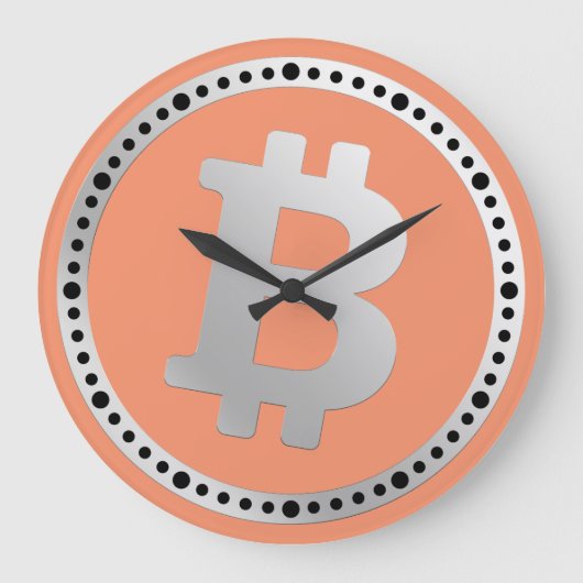 Bitcoinロゴグラフィックス事業、オフィスウォール ラージ壁時計 (正面)