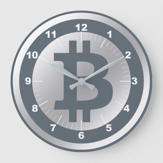 Bitcoinロゴグラフィックス事業、オフィスウォール ラージ壁時計 (正面)