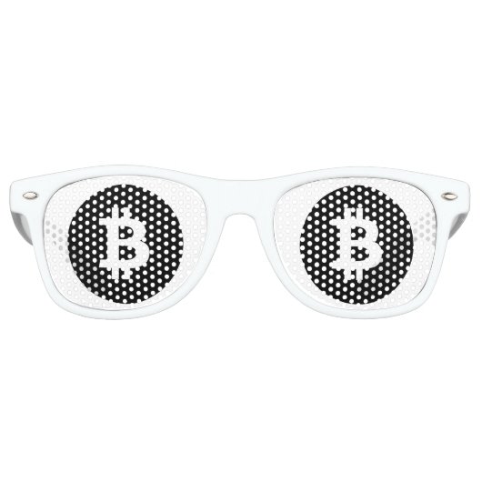 Bitcoinロゴシンボルブラックレトロサングラス レトロサングラス (正面)