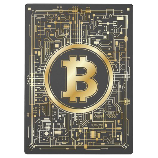 Bitcoinロゴ暗号回路ボード暗号通貨 クリップボード (裏面)
