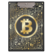 Bitcoinロゴ暗号回路ボード暗号通貨 クリップボード (正面)
