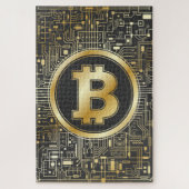 Bitcoinロゴ暗号回路ボード暗号通貨 ジグソーパズル (縦)