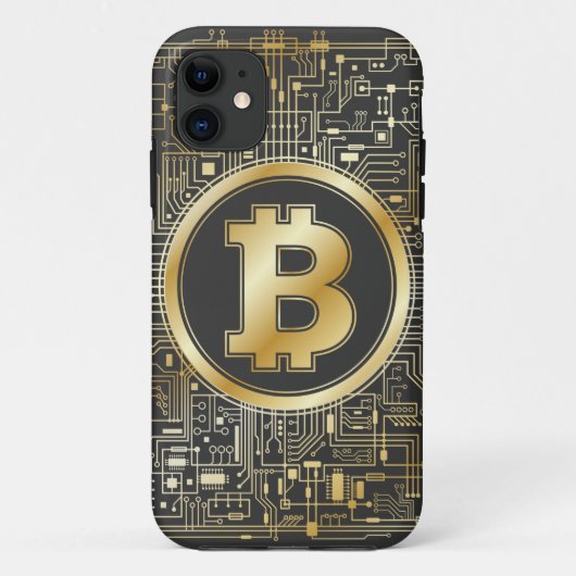 Bitcoinロゴ暗号回路ボード暗号通貨 Case-Mate iPhoneケース (裏面)