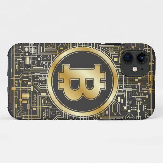 Bitcoinロゴ暗号回路ボード暗号通貨 Case-Mate iPhoneケース (裏面(横))