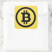 Bitcoinロゴ正方形ステッカー スクエアシール (バッグ)