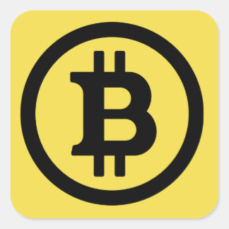 Bitcoinロゴ正方形ステッカー スクエアシール