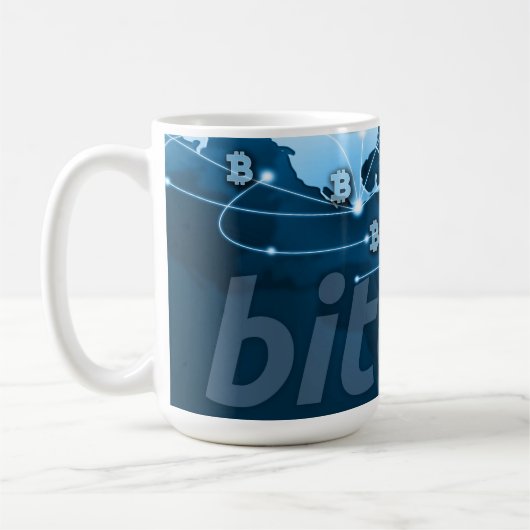 Bitcoinロゴ コーヒーマグカップ (左)