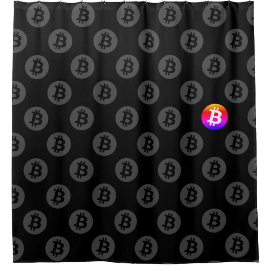 Bitcoinロゴ シャワーカーテン (正面)