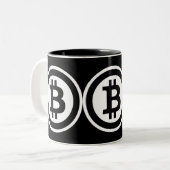 Bitcoinロゴ ツートーンマグカップ (正面左)