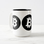 Bitcoinロゴ ツートーンマグカップ (正面左)