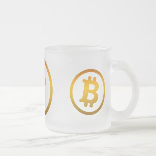 Bitcoinロゴ フロストグラスマグカップ (右)